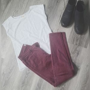Burgundy jeans